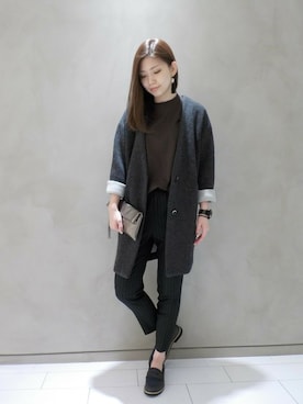「コーディガン」｜「アイテム（その他アウター）」を使った、ちりちゃんさん（レディース・163cm）の秋コーディネート