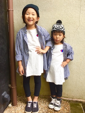 「スキップランド（スキップランド）のアイテム（帽子）」を使った、AIさん（キッズ・120cm）の秋コーディネート