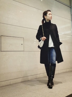 「クルーネックニット」｜rierie993さん（レディース・151cm）の冬コーディネート