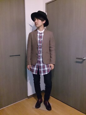 「STUDIOUS（ステュディオス）のアイテム（帽子）」を使った、Hiroyuki Kさん（メンズ・164cm）の春コーディネート