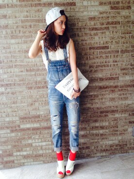「#サロペット」｜MAYU_TSUKUEさん（レディース・167cm）の夏コーディネート