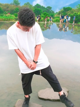 「repos（ルポ）のアイテム（パンツ）」を使った、Yangさん（メンズ・168cm）の秋コーディネート
