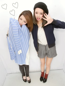 「YEVS（イーブス）のアイテム（ブルゾン）」を使った、miriさん（レディース・163cm）の秋コーディネート