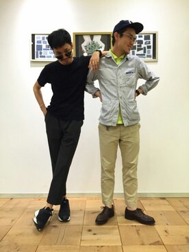 「45R（フォーティファイブアール）のアイテム（カバーオール）」を使った、うえすさん（メンズ・172cm）の夏コーディネート