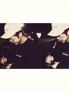 「thisisneverthat（ディスイズネバーザット）のアイテム（キャップ）」を使った、기리보이さん（メンズ・178cm）の冬コーディネート