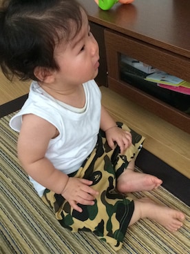「娘」｜「アイテム（タンクトップ）」を使った、jkaさん（キッズ・70cm）の夏コーディネート