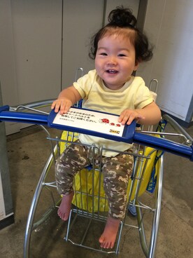 「娘」｜「アイテム（レッグウェア）」を使った、jkaさん（キッズ・70cm）の秋コーディネート