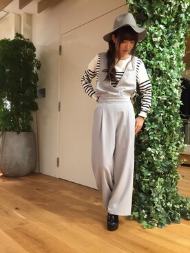 「OLIVE des OLIVE（オリーブデオリーブ）のアイテム（サロペット/オーバーオール）」を使った、YUKIKOさん（レディース・157cm）の冬コーディネート
