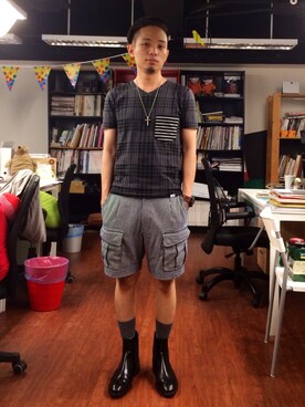 「Loake（ローク）のアイテム（ブーツ）」を使った、Shawn0415さん（メンズ・165cm）の夏コーディネート