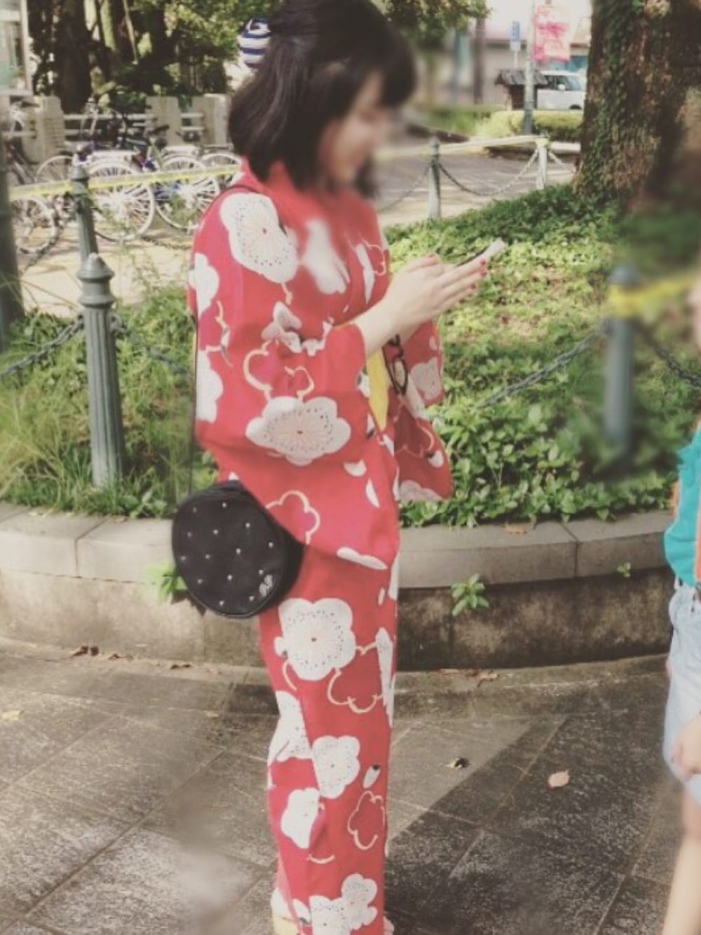 「お祭り、夏、ユニクロ、浴衣、浴衣女子、祭り、赤、和風」｜「UNIQLOのアイテム（浴衣、レッド系）」を使った、もこもこさん（レディース・153cm）の夏コーディネートの1枚目の写真