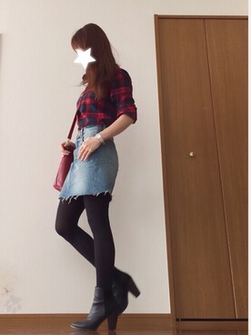 「らくちん」｜「アイテム（ブーツ）」を使った、s◡̈➽❥さん（レディース・154cm）の秋コーディネート