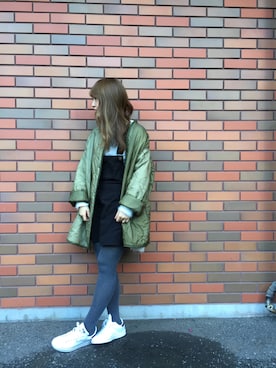 「アイテム（ミリタリージャケット）」を使った、miyukinakaさん（レディース・160cm）の秋コーディネート