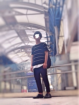 「roshell（ロシェル）のアイテム（バッグ）」を使った、かんぱんさん（メンズ・169cm）の夏コーディネート