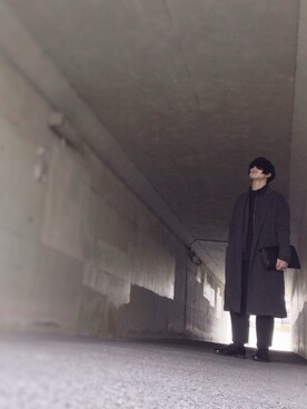 「レディース」｜「アイテム（ハンチング/ベレー帽）」を使った、かんぱんさん（メンズ・169cm）の冬コーディネート
