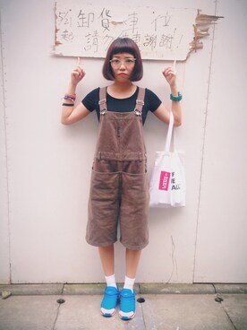 「TAIPEI」｜「アイテム（サロペット/オーバーオール）」を使った、Jessie さん（レディース・156cm）の夏コーディネート