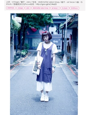 「streetsnap」｜「アイテム（ワンピース/ドレス）」を使った、Jessie さん（レディース・156cm）の夏コーディネート