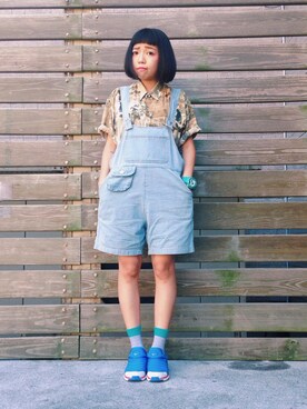 「TAIPEI」｜「アイテム（サロペット/オーバーオール）」を使った、Jessie さん（レディース・156cm）の秋コーディネート