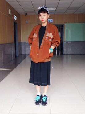 「TAIPEI」｜「アイテム（ナイロンジャケット）」を使った、Jessie さん（レディース・156cm）の秋コーディネート