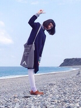 「MUJI」｜「アイテム（モカシン/デッキシューズ）」を使った、Jessie さん（レディース・156cm）の春コーディネート