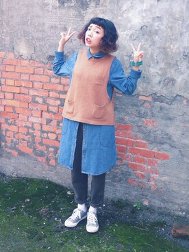 「アイテム（その他シューズ、グレー系）」を使った、Jessie さん（レディース・156cm）の春コーディネート