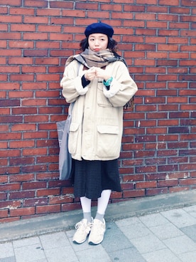 「Lee（リー）のアイテム（その他アウター）」を使った、Jessie さん（レディース・156cm）の春コーディネート