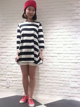「SALON adam et rope'（サロン アダム エ ロペ）のアイテム（チュニック）」を使った、tatsunoさん（レディース・157cm）の冬コーディネート