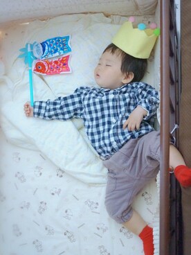 「こどもの日」｜「アイテム（ソックス/靴下）」を使った、takeさん（キッズ・70cm）の春コーディネート