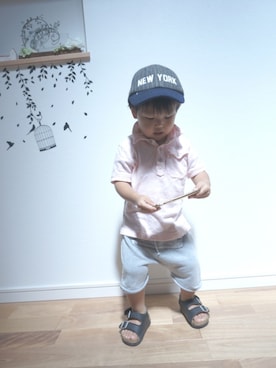 「ドラフトGAP」｜「アイテム（キャップ）」を使った、takeさん（キッズ・90cm）の夏コーディネート