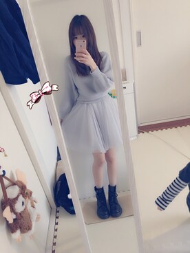 「snidel」｜「アイテム（ブルゾン）」を使った、p y o k o さん（レディース・159cm）の春コーディネート