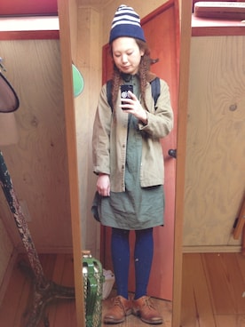 「GUID（グイディ）のアイテム」を使った、よちさん（レディース・157cm）の冬コーディネート