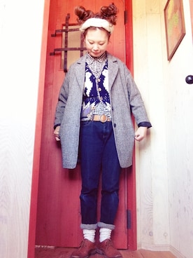 「GUID（グイディ）のアイテム」を使った、よちさん（レディース・157cm）の冬コーディネート