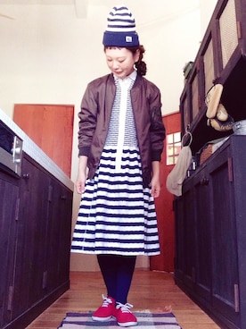 「UNIQLO（ユニクロ）のアイテム（ブルゾン）」を使った、よちさん（レディース・157cm）の春コーディネート