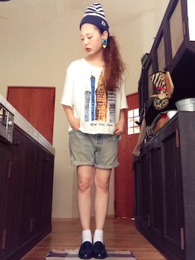 「アイテム（イヤリング）」を使った、よちさん（レディース・157cm・20代）の夏コーディネート