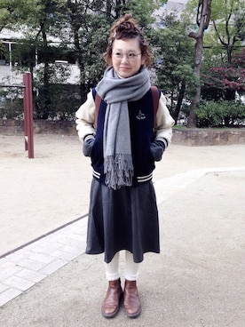 「白タイツ」｜よちさん（レディース・157cm・30代）の冬コーディネート