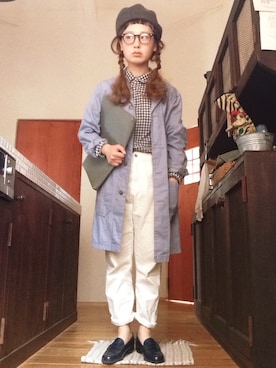 「BEAMS BOY（ビームスボーイ）のアイテム（ハンチング/ベレー帽）」を使った、よちさん（レディース・157cm）の春コーディネート
