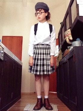 「BEAMS BOY（ビームスボーイ）のアイテム（ハンチング/ベレー帽）」を使った、よちさん（レディース・157cm）の春コーディネート