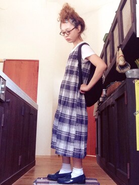 「しまむら（シマムラ）のアイテム（ワンピース）」を使った、よちさん（レディース・157cm）の夏コーディネート