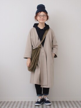 「JEANASIS（ジーナシス）のアイテム（その他アウター）」を使った、よちさん（レディース・157cm）の春コーディネート