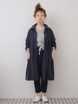 「URBAN RESEARCH DOORS WOMENS（アーバンリサーチ ドアーズ ウィメンズ）のDOORS ナイロンエアウォッシュワイドコート（その他アウター）」を使った、よちさん（レディース・157cm）の春コーディネート