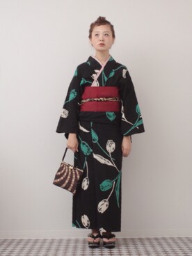 よちさんの「【京都丸紅×CIAOPANIC TYPY】麻の葉浴衣帯SET				」を使ったコーディネート