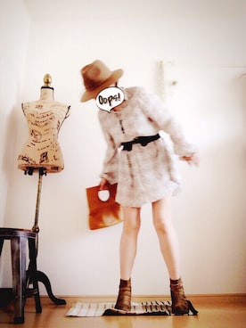 「GLOBAL WORK（グローバルワーク）のフェルトナカオレＨＡＴ/565115（ハット）」を使った、NORIさん（レディース・159cm）の夏コーディネート