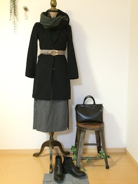 「アイテム（ステンカラーコート）」を使った、NORIさん（レディース・159cm・30代）の秋コーディネート