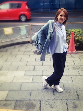 「MIHARAYASUHIRO（ミハラヤスヒロ）のアイテム（スラックス）」を使った、Shih-huiさん（レディース・158cm）の春コーディネート