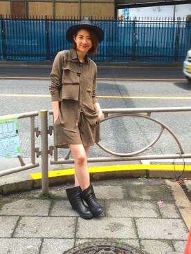 「ISAMU KATAYAMA BACKLASH（イサムカタヤマバックラッシュ）のアイテム（帽子）」を使った、Shih-huiさん（レディース・158cm）の春コーディネート