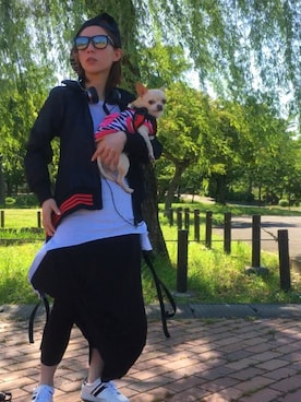 「First Aid to the Injured(ファースト・エイド・トュ・ザ・インジュアード)のアイテム(スカート)」を使った、Shih-huiさん(レディース・158cm)の春コーディネート