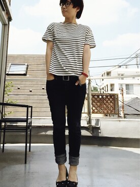 「And A（アンドエー）のアイテム（ブレスレット）」を使った、まよさん（レディース・160cm）の夏コーディネート