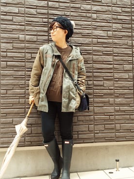 「w closet（ダブルクローゼット）のアイテム（モッズコート）」を使った、まよさん（レディース・160cm）の春コーディネート