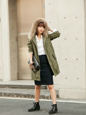 「URBAN RESEARCH（アーバンリサーチ）のアイテム（モッズコート）」を使った、fukudaさん（レディース・160cm）の秋コーディネート