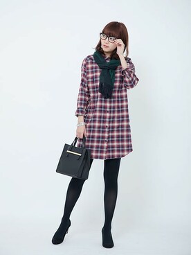 「URBAN RESEARCH（アーバンリサーチ）のアイテム（チュニック）」を使った、fukudaさん（レディース・160cm）の冬コーディネート