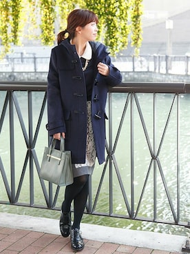 「URBAN RESEARCH（アーバンリサーチ）のアイテム（ダッフルコート）」を使った、fukudaさん（レディース・160cm）の冬コーディネート